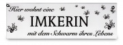 Dekoschild "Imkerin mit Schwarm"